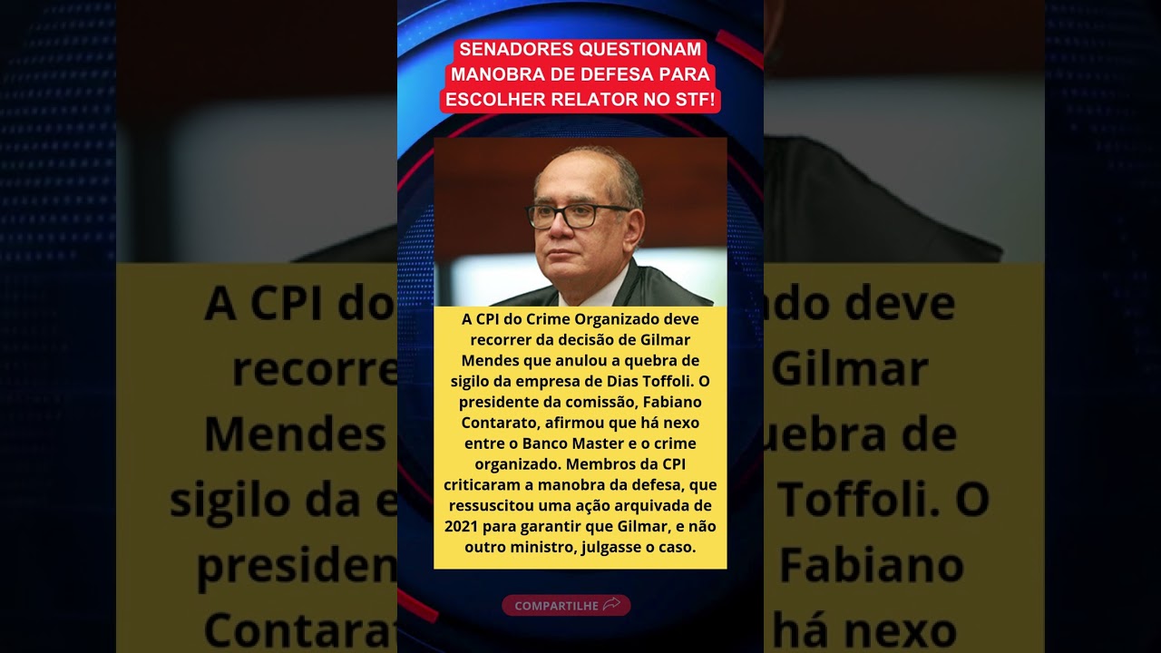 CPI do Crime recorrer&aacute; contra decis&atilde;o de Gilmar Mendes