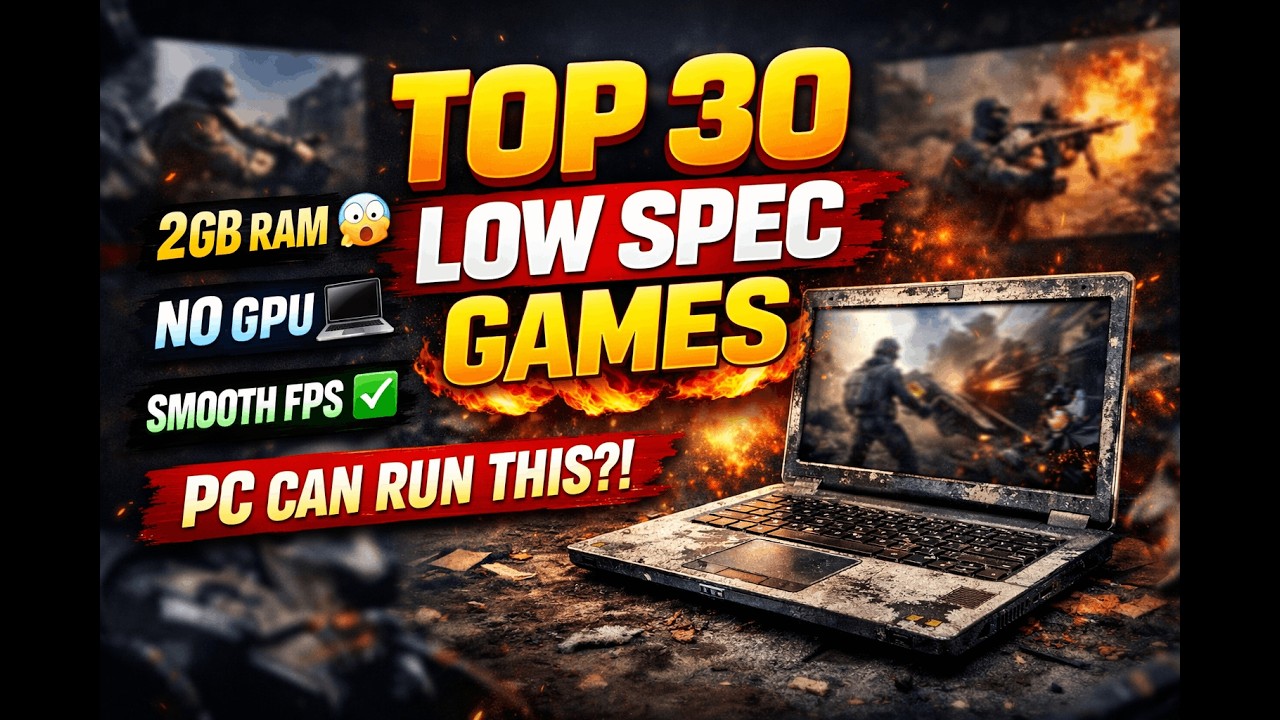 Top 30 Games For Low Spec | low end pc games | 2/4GB RAM   128/256/512 VRAM