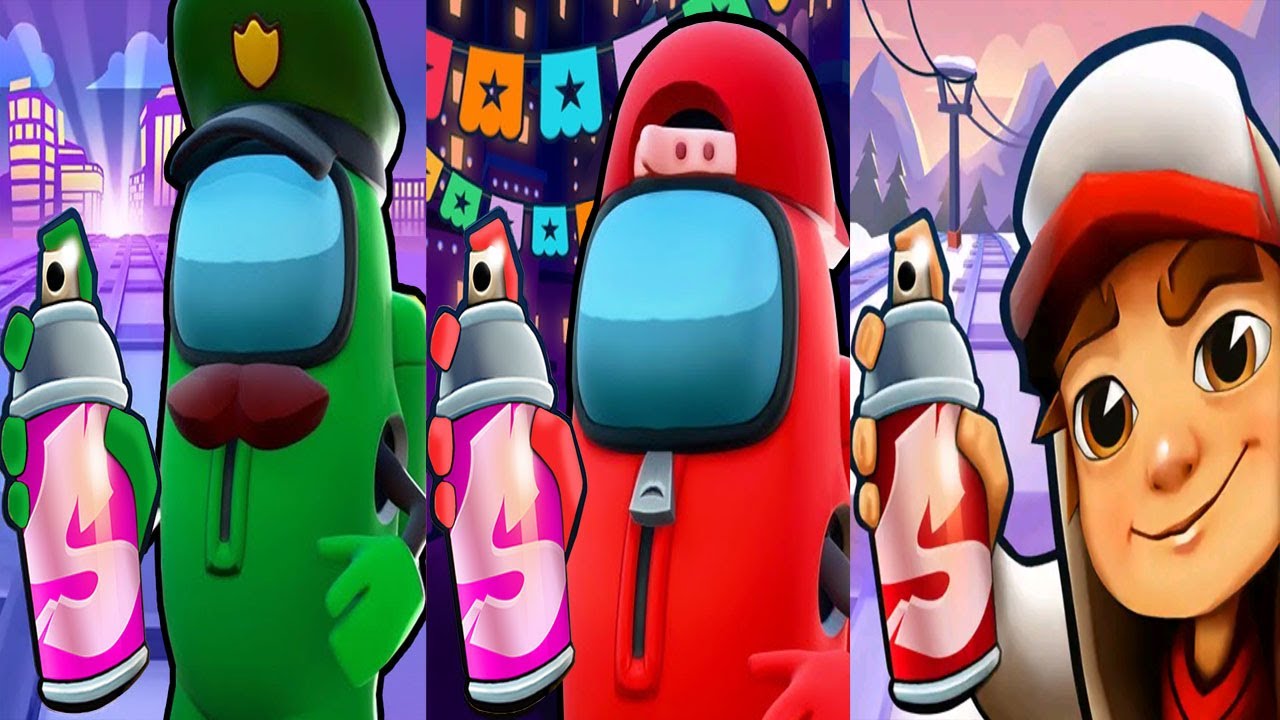 Subway Surfers Winter Xtreme 2026 Pride Yutani vs Mexico 2025 vs Seoul 2025 Crewmate Guard Among Us