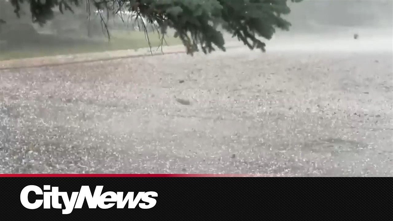Edmonton hit with more extreme weather including hail and heavy rain