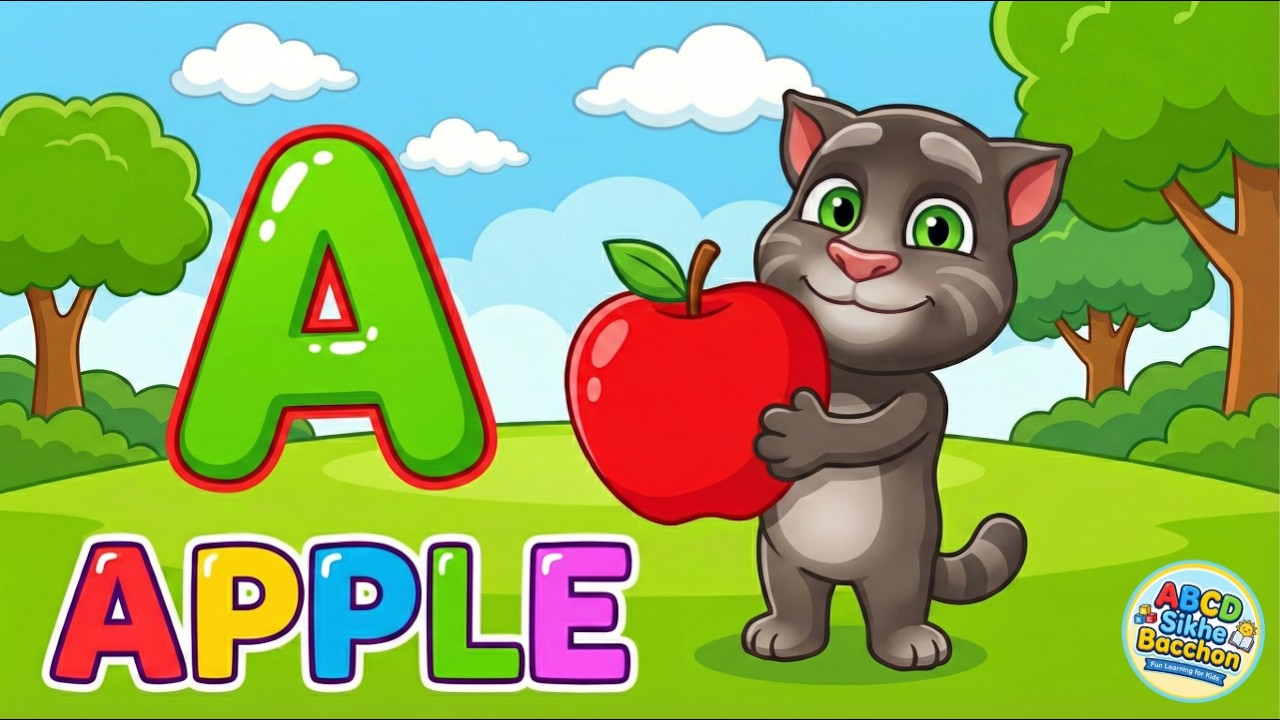 Phonics Song A for Apple | ABC Alphabet Song with Hindi Meaning | 3D Nursery Rhymes | #abcd
