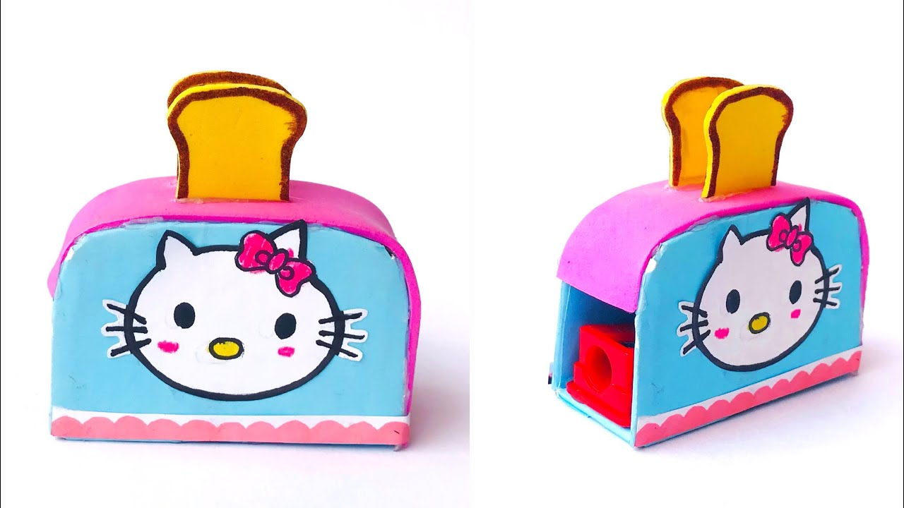 DIY Toaster Pencil Sharpener with paper /Hello kitty Stationery /Back to School /paper craft