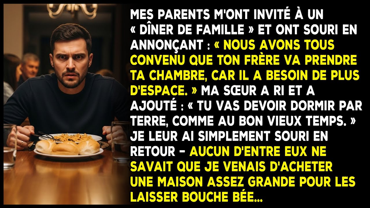 Mes parents ont annoncé au dîner : « Ton frère prend ta chambre. »