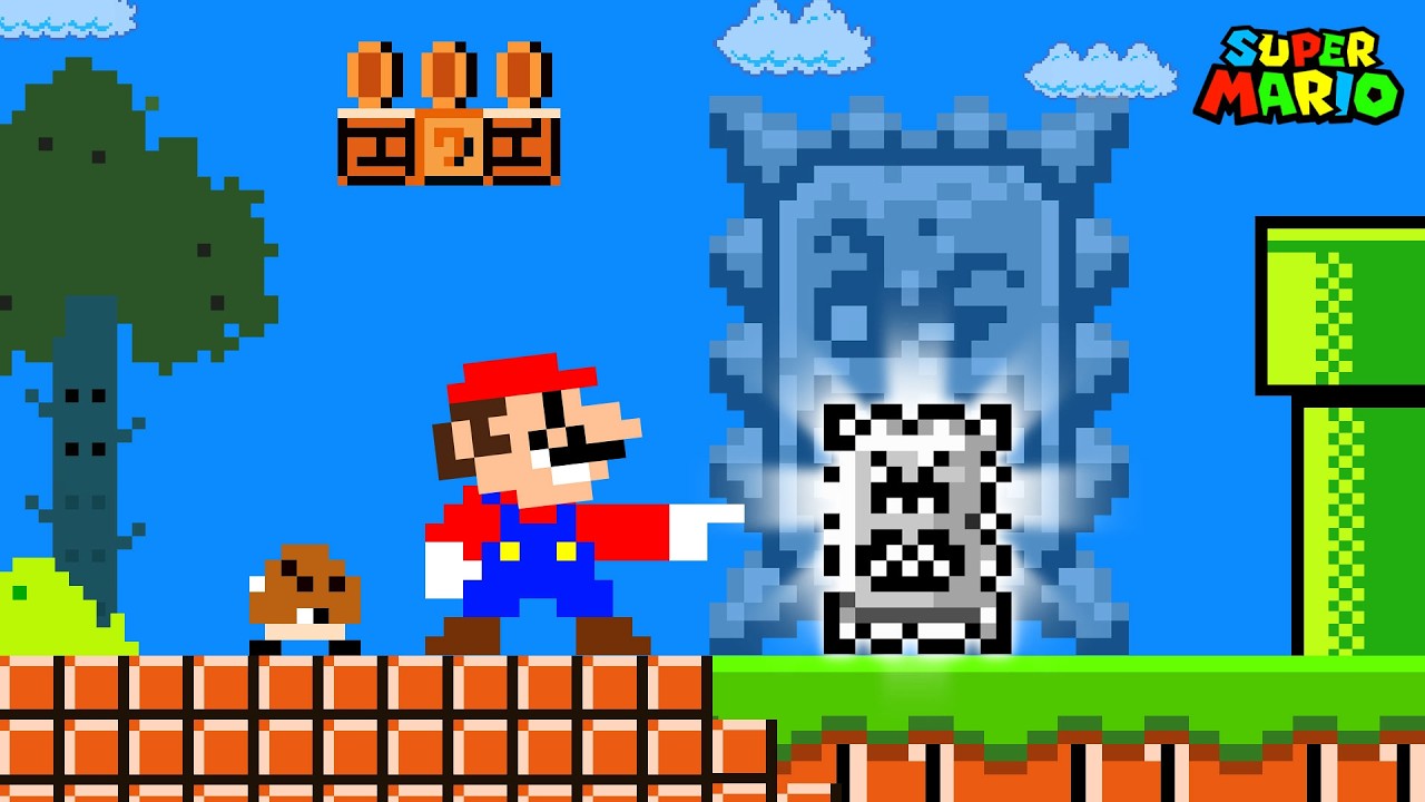 Super Mario Bros. But Everything Mario Touches Becomes TINY