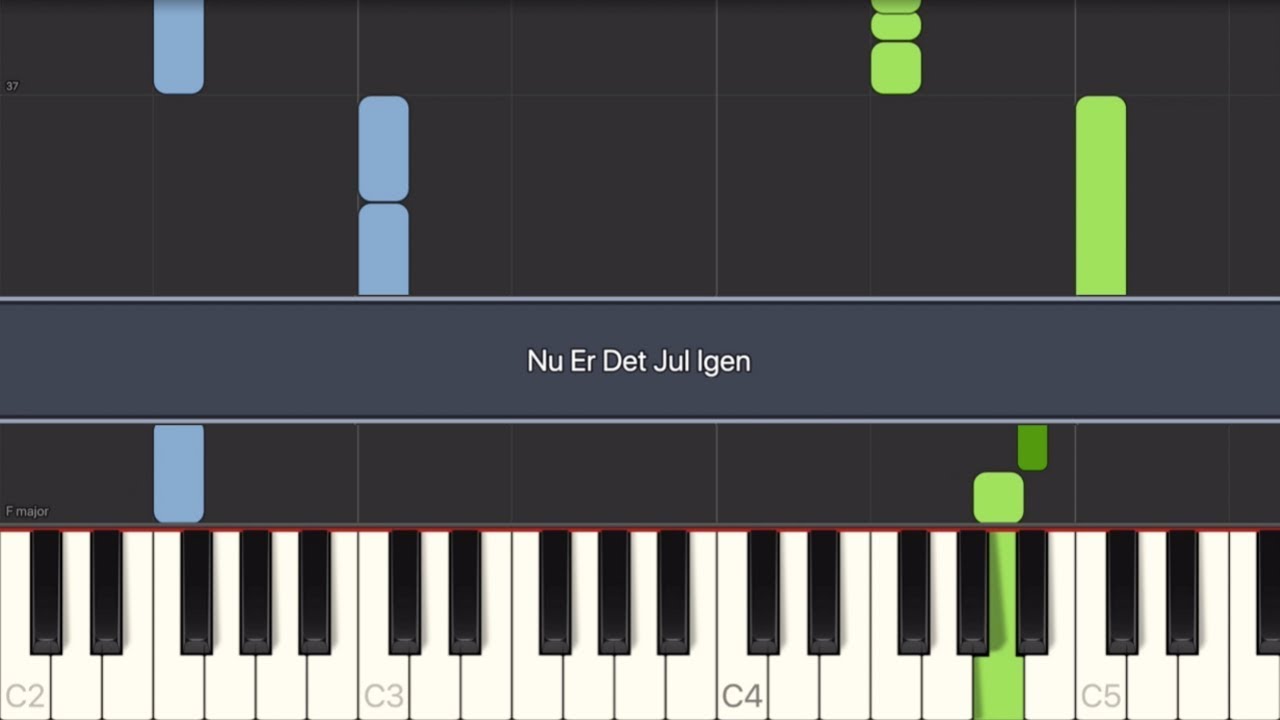 [Play/Sing] Nu Er Det Jul Igen (All verses + lyrics) Piano