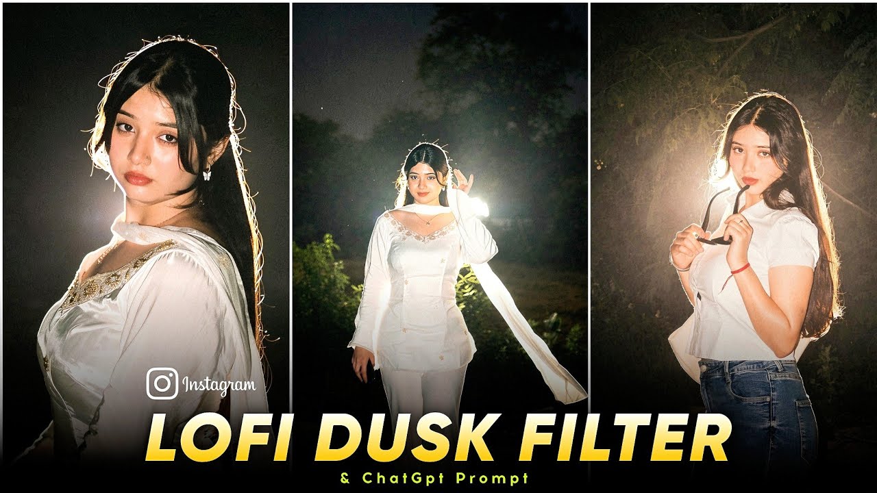 Trending glow effect photo editing | Lofi dusk filter prompt | Instagram new filter lofi dusk