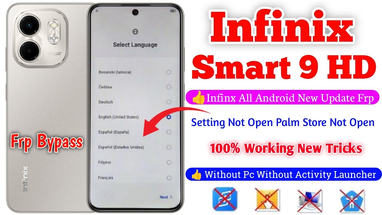 Infinix Smart 9 HD FRP Bypass Android New Without PC | Infinix Smart 9 HD FRP Bypass |All New Method