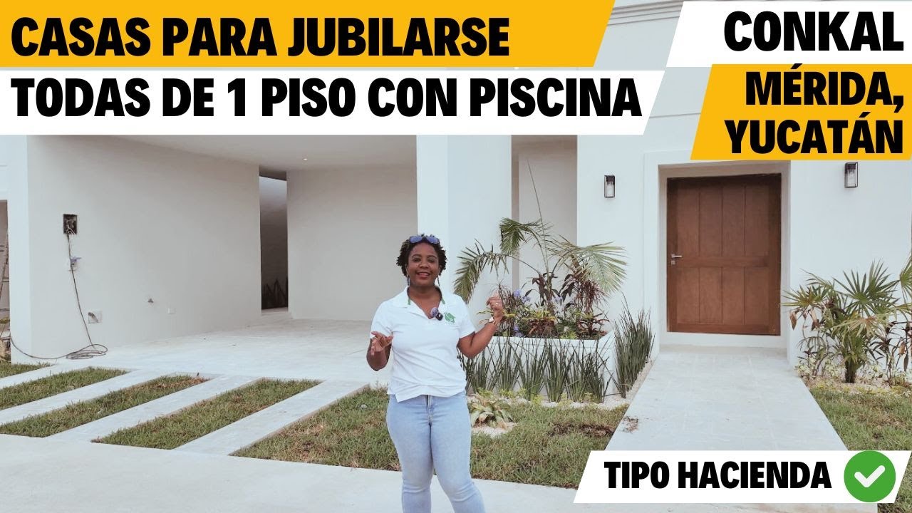 🏡 CASAS de UNA PLANTA con PISCINA en 📍Conkal, Mérida, Yucatán #casaenventamerida