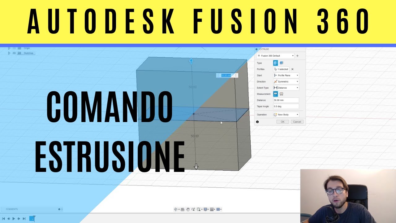 Comando Estrusione su Autodesk Fusion 360