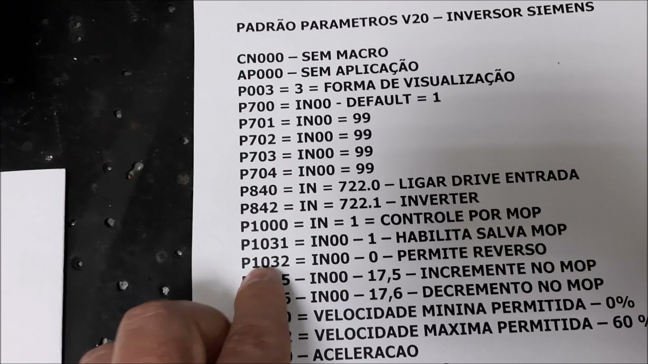 MQpack - Knowledgebase Parametrizando Inversores de Frequencia V20 Siemens