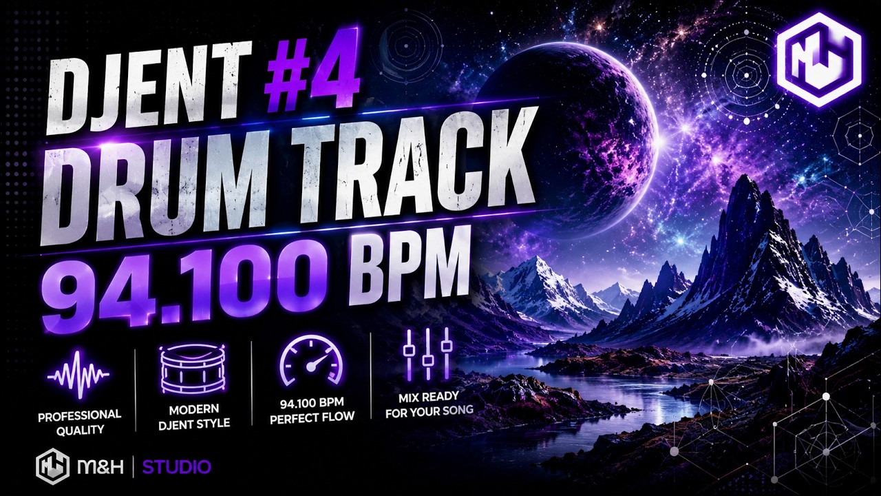 🥁 Djent Metal Drum Track #04  94.100 BPM  (High-Quality!)