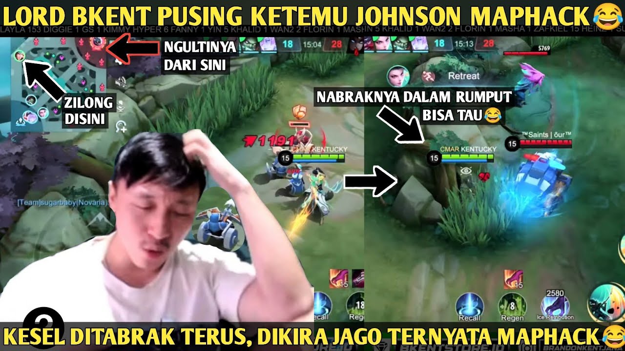 LORD BKENT PUSING LAWAN JOHNSON JAGO TERNYATA MAPHACK😂😂