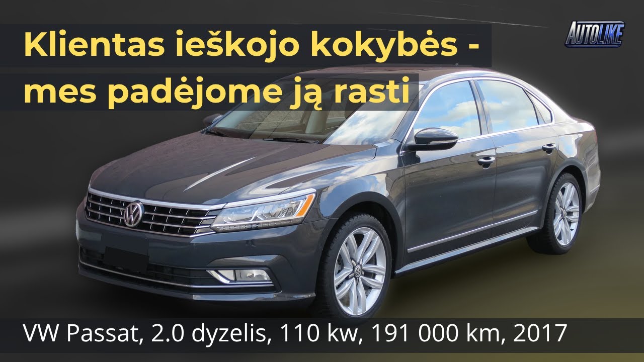 AUTOMOBILIO PATIKRA PRIEŠ PIRKIMĄ. VW Passat, 2.0 dyzelis, 110 kw, 191 000 km, 2017 m.