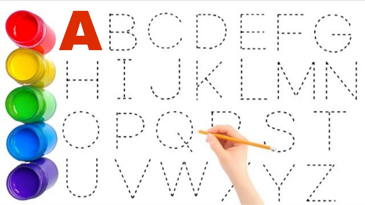 Abcd drawing and colouring /Phonics Song for Kids, Easy Step by Step Draw & Paint Alphabet A - Z