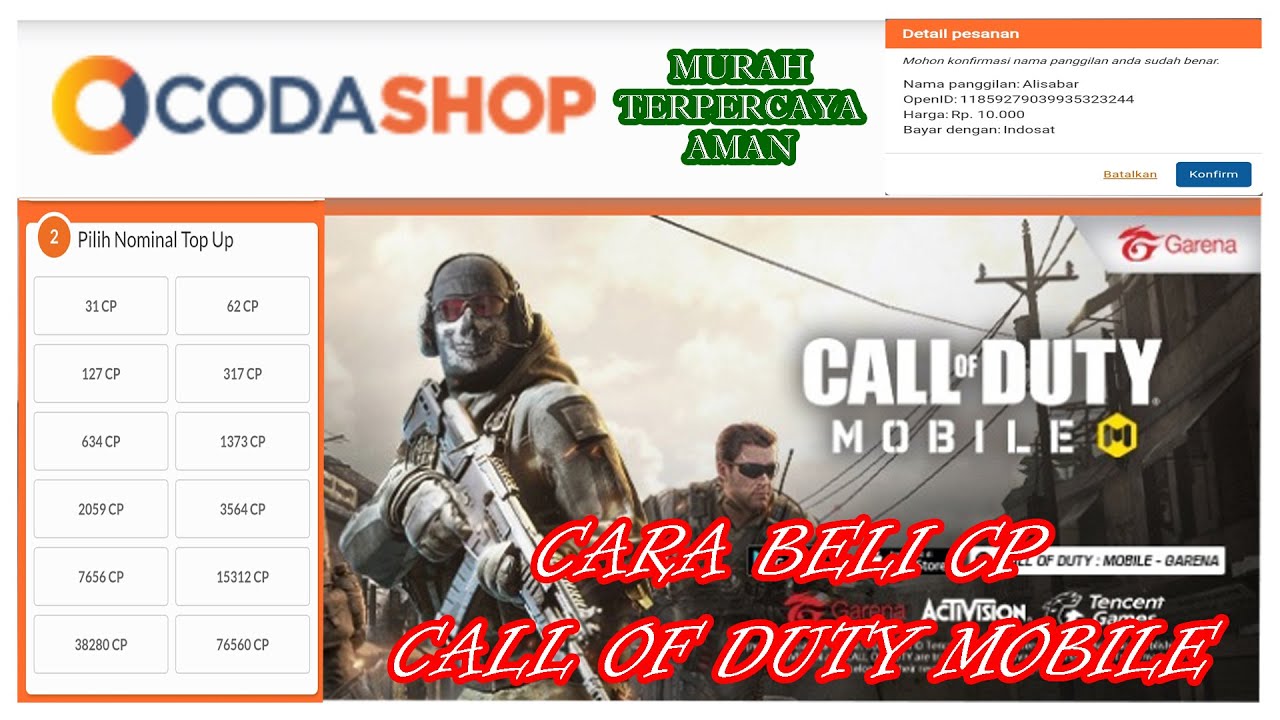 Cara Top up CP Call Of Duty Mobile di Codashop Paling Murah