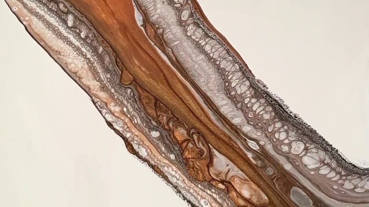 Acrylic pour / how to do an easy and elegant negative space