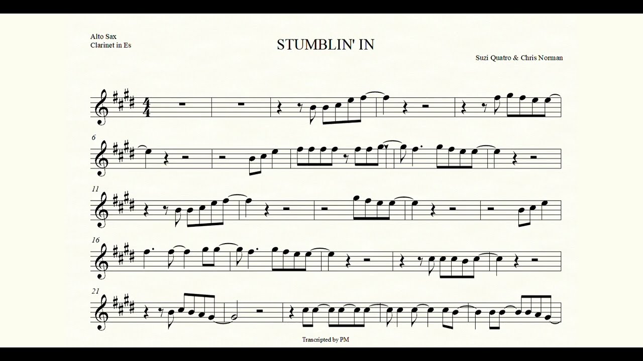 Stumblin In - Play Along, Backing Track for Alto Sax