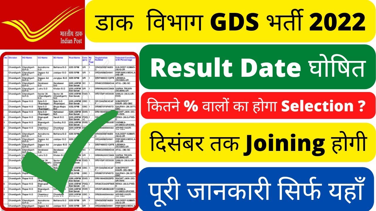 GDS Result 2022 | GDS Merit List 2022 | GDS Result Kaise Check Kare 2022 | GDS MeritList Kaise Dekhe