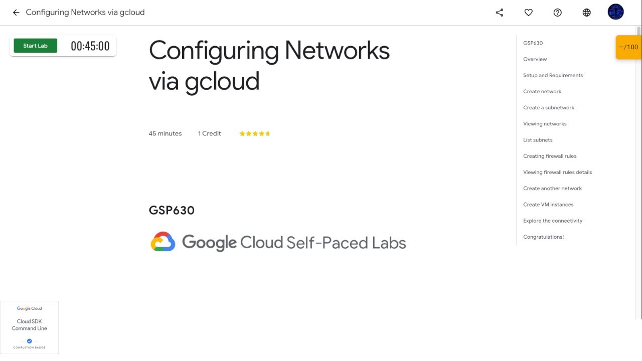 Qwiklabs | Configuring Networks via gcloud [GSP630]