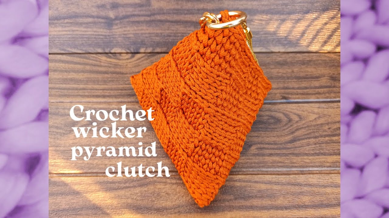 Triangle Mini Purse Crochet Pattern | Checkered Evening Clutch | One Piece Pyramid Wicker Clutch