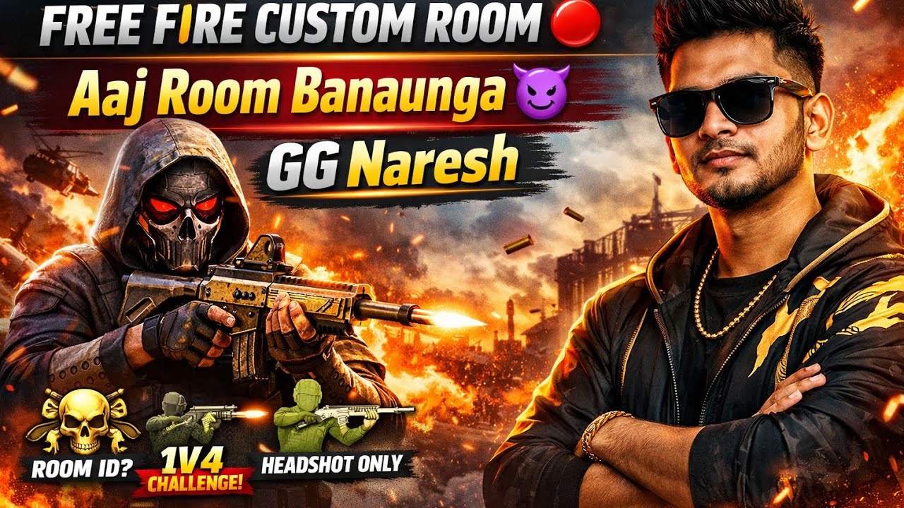 FREE FIRE CUSTOM ROOM 🔴 | Aaj Room Banaunga 😈 | GG Naresh