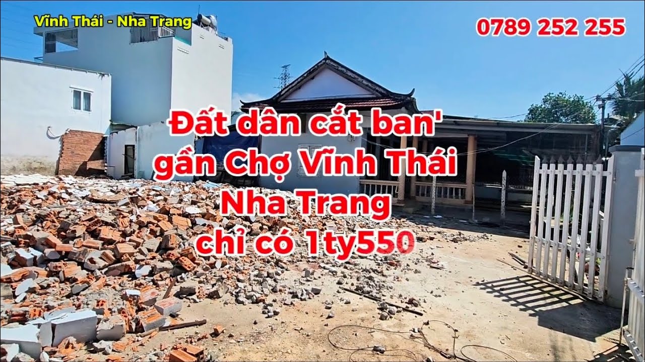 Đất gần Chợ Vĩnh TháiNha trang chỉ 1ty550 