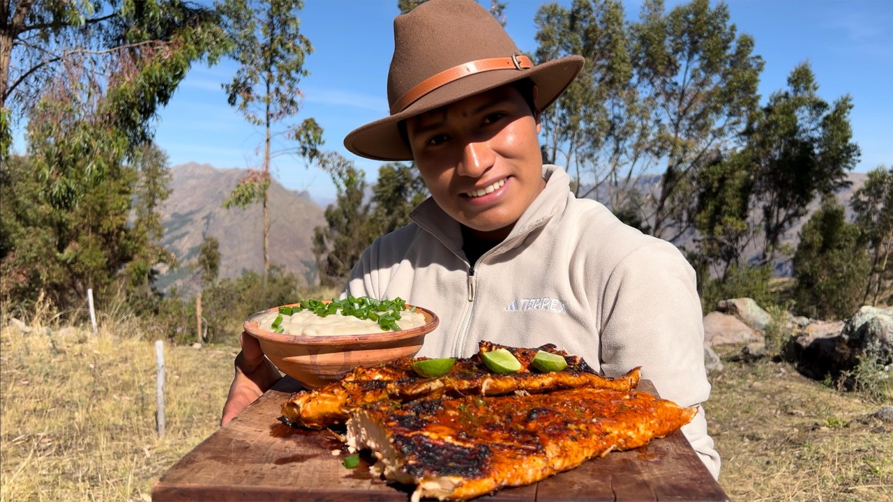 Salmon a la brasa.🐟bien riquito!