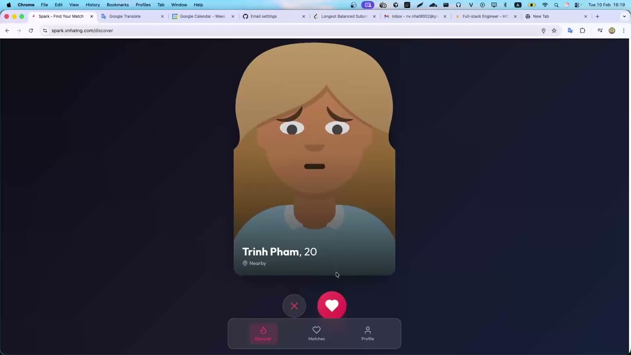 Spark | A fullstack tinder-like application