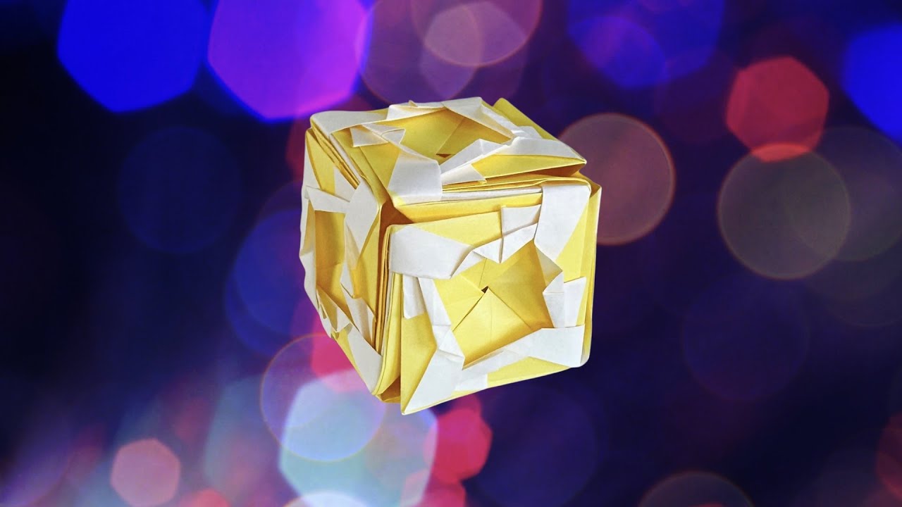 Modular Origami Cube 12 Unit -  sonobe unit variations #modularorigami