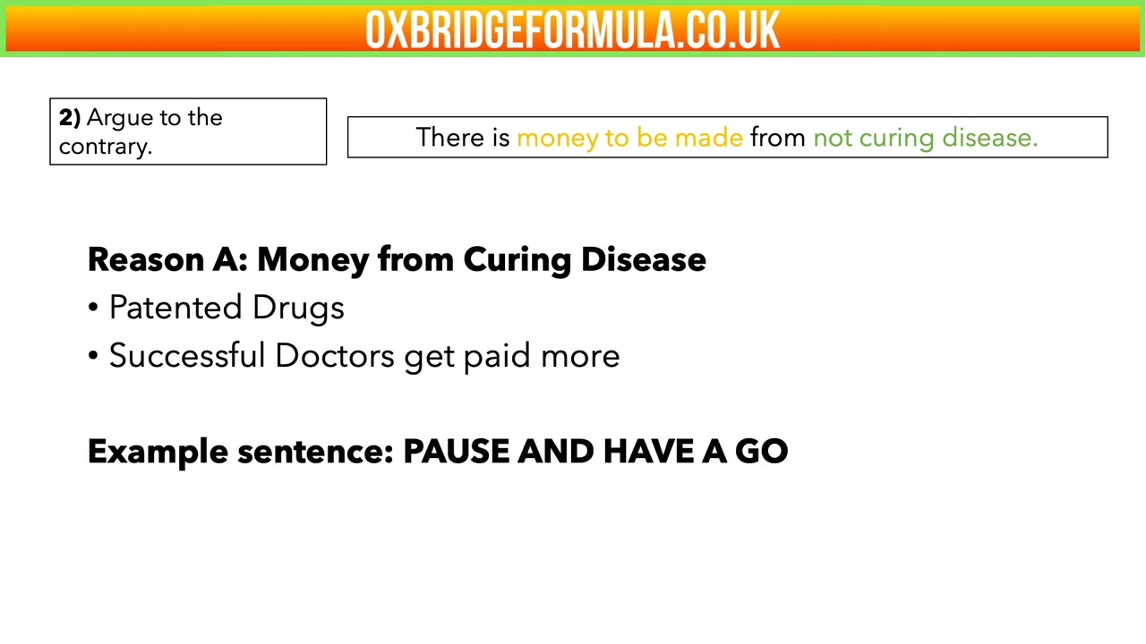 BMAT 2014 Section 3 - Q03 - Profiting from disease - Worked Solution