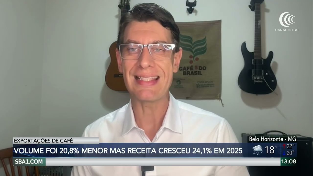 Brasil exportou 20,8% a menos de café em 2025, mas receita cresceu 24,1%