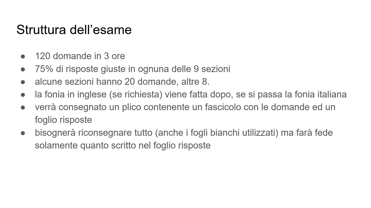 Esame Teorico Licenza Aliante SFCL 2022