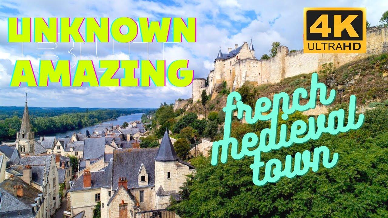 [4K] Chinon day/night full walk tour of a UNESCO heritage french medieval town in the Loire Valley