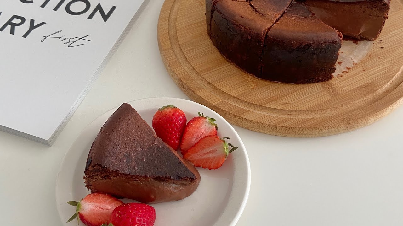 초코맛이 폭발하는 초코 바스크 치즈케이크(with 믹스스타 반죽기) Chocolate burnt cheesecake