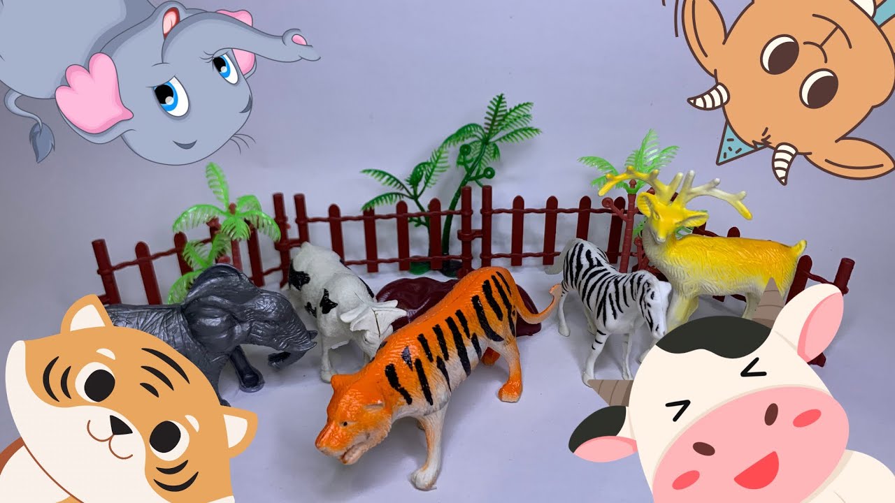Review mainan hewan mini, gajah, zebra, rusa, sapi dan harimau