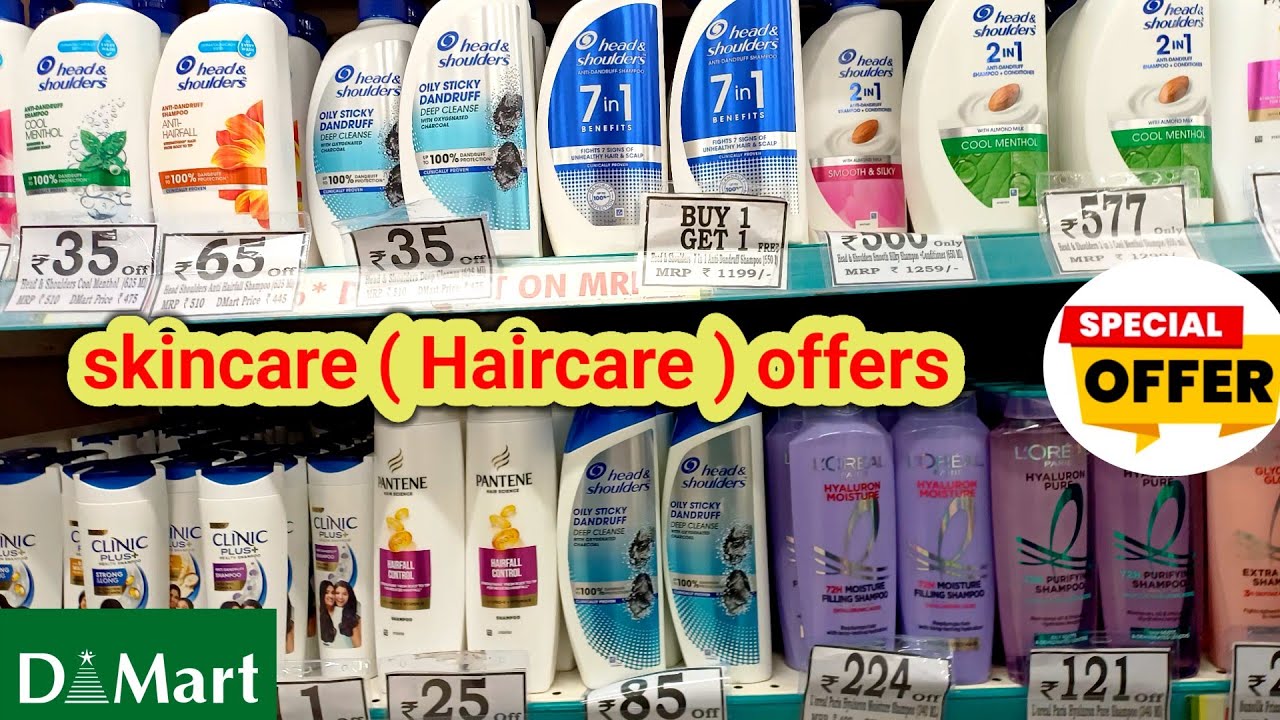 Dmart 50% sale on cosmetic products | D Mart buy1get1 offer on skin care products(shampoo, hair oil)