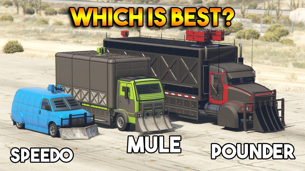 GTA 5 ONLINE : POUNDER CUSTOM VS MULE CUSTOM VS SPEEDO CUSTOM (WHICH IS BEST?)