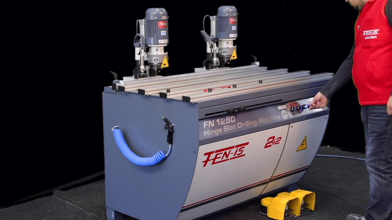 FN 1250 - 2 Head Hinge & Handle Slot Drilling Machine * Fen-is Machinery