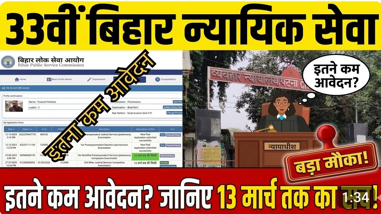 33वीं बिहार न्यायिक सेवा: इतने कम आवेदन? 😱 | BPSC Judiciary Total Form 13 March | @kgsbpsc