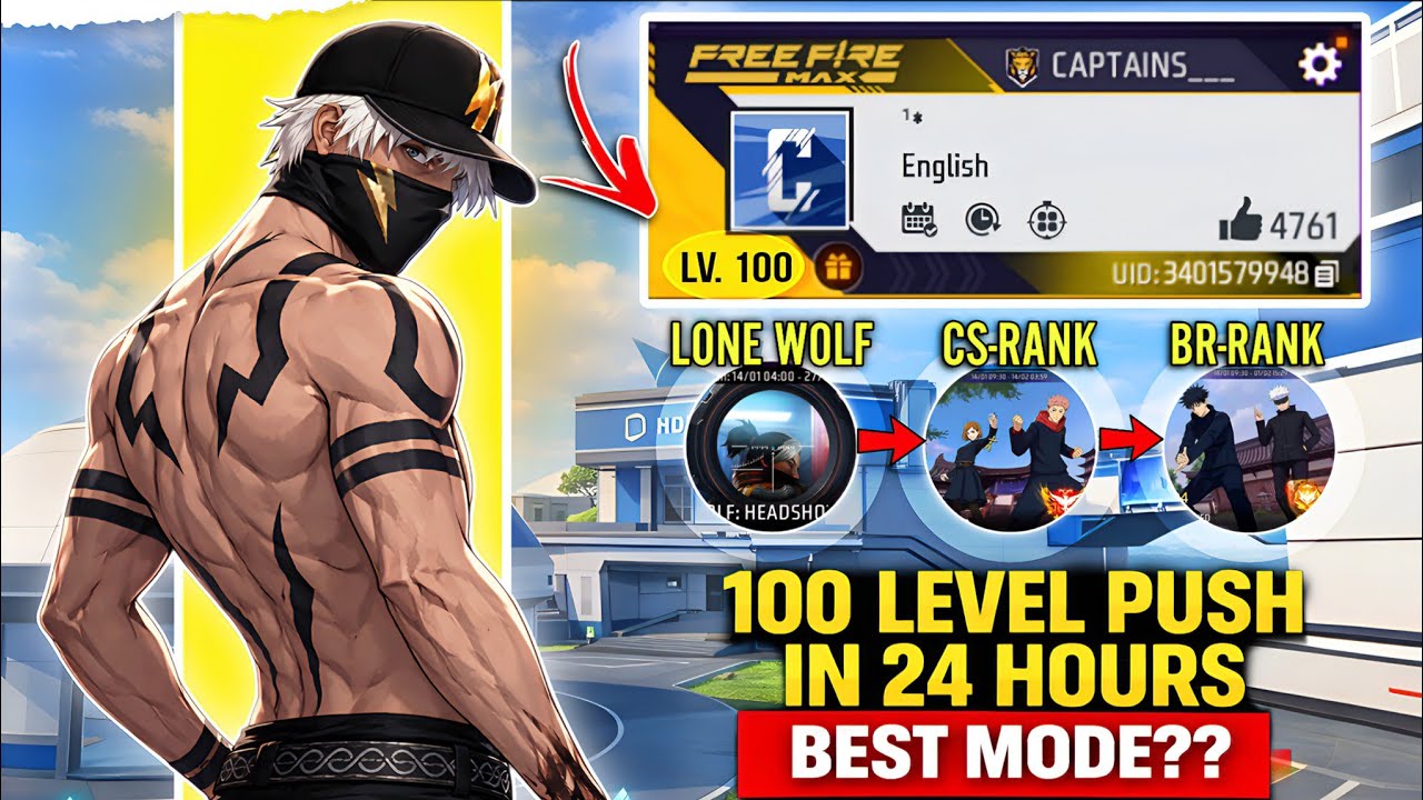 Pushing 100 Lvl. In Just 24 Hours 🥵📈 - Which Mode Is Best For Level Push ✅ ?? #garenafreefire