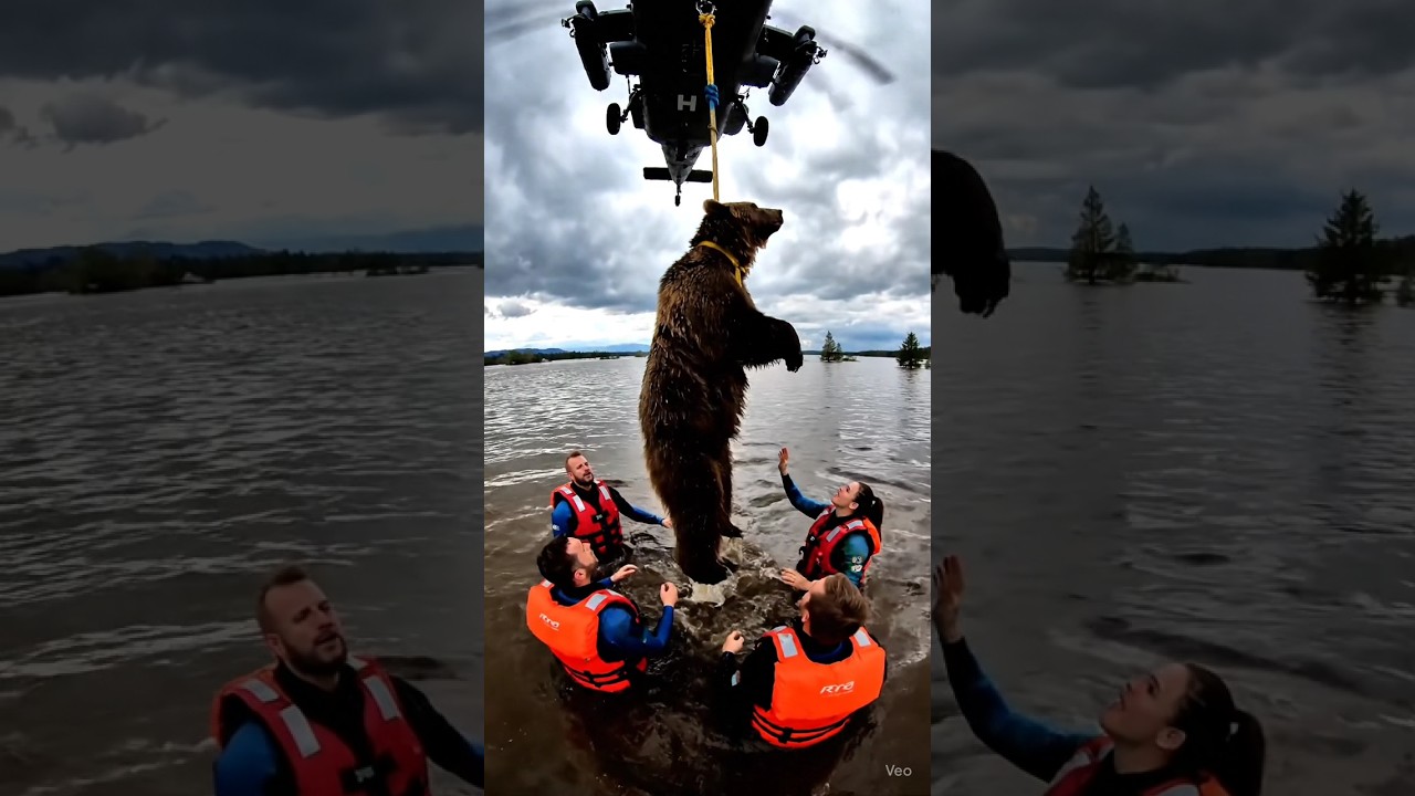 Army Helicopter Rescue a Wild Bear 🐻 | Dramatic Flood Rescue Operation 2025#ArmyHelicopterRescue