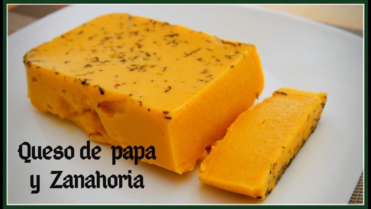 QUESO DE PAPA Y ZANAHORIA TIPO CHEDDAR | VEGAN  POTATO AND CARROT CHEESE