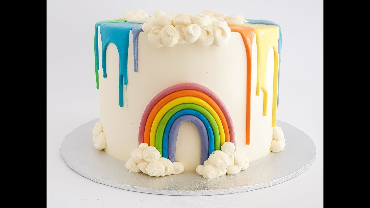 FUN RAINBOW Drip CAKE Tutorial- Rosie's Dessert Spot