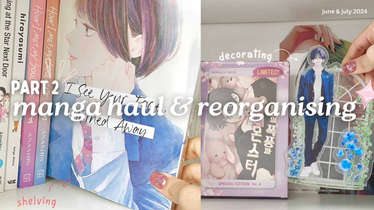 ‧₊˚✩彡 manga haul & shelving // pt.2: reorganizing (slightly asmr) 𓍢ִ໋🌷͙֒