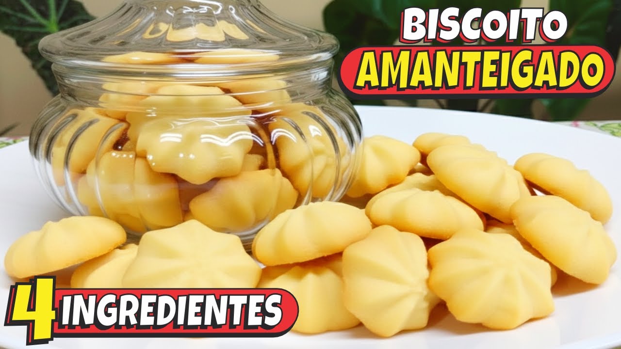 DERRETE NA BOCA❗😍 BISCOITO AMANTEIGADO COM APENAS 4 INGREDIENTES, FÁCIL, RÁPIDO E DELICIOSO!