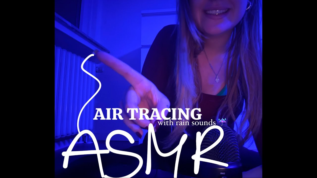 ASMR || Air Tracing with rain sounds ☔️ || guess the word