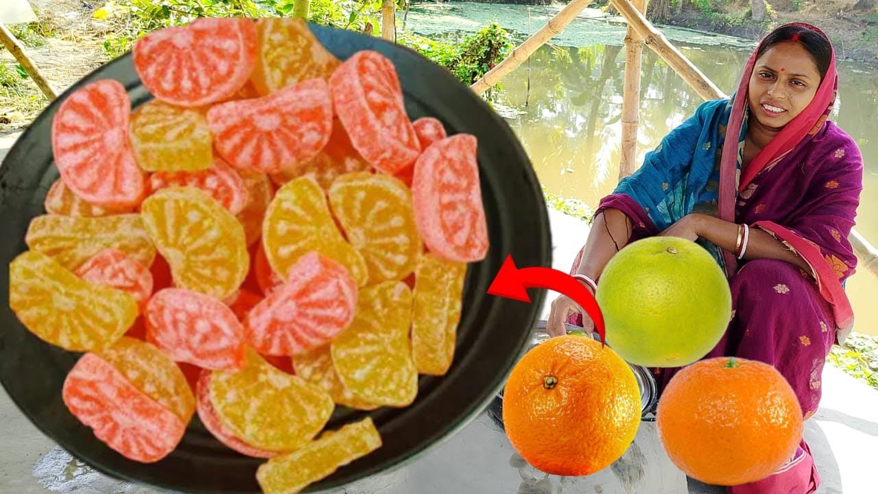 মাত্র 5 মিনিটে বানিয়ে নাও ভীষণ মজার কমলালেবুর লজেন্স একবার খেলে স্বাদ মুখে লেগে থাকবে | orange candy