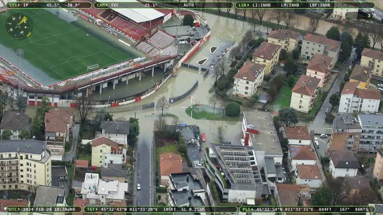 Le impressionanti immagini dell'alluvione a Vicenza: il video dall'elicottero