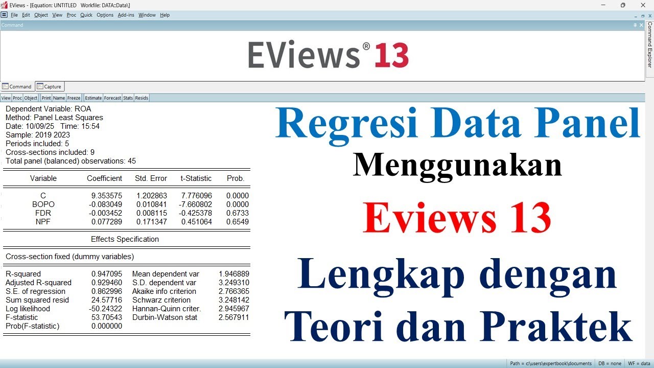 Regresi Data Panel Eviews 13 || Lengkap dengan Teori dan Praktek
