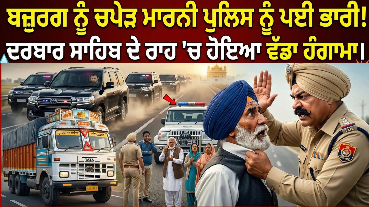 ਗਰੀਬ ਟਰੱਕ ਵਾਲਾ ਸਮਝ ਜੜਿਆ ਥੱਪੜ! ਅੱਗੋਂ ਨਿਕਲਿਆ  SP ਦਾ ਪਿਓ, ਉੱਡ ਗਏ ਹੋਸ਼ #punjabpolice